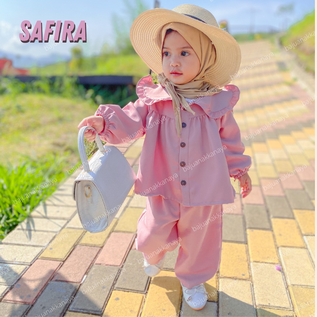 1-4TH SETELAN ANAK PEREMPUAN SAFIRA ONE SET ANAK PEREMPUAN BY MYBEE