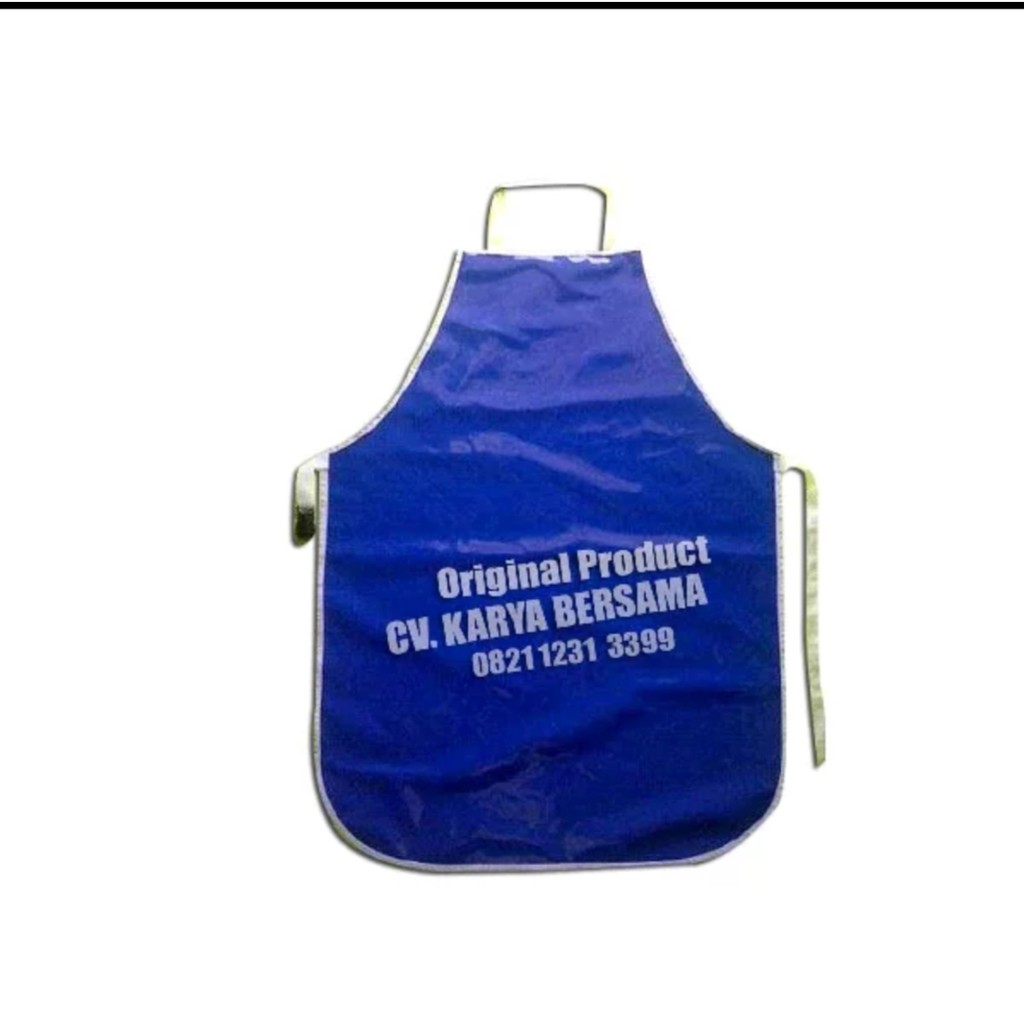 APRON DADA PVC BIRU 90cm X 60 Cm