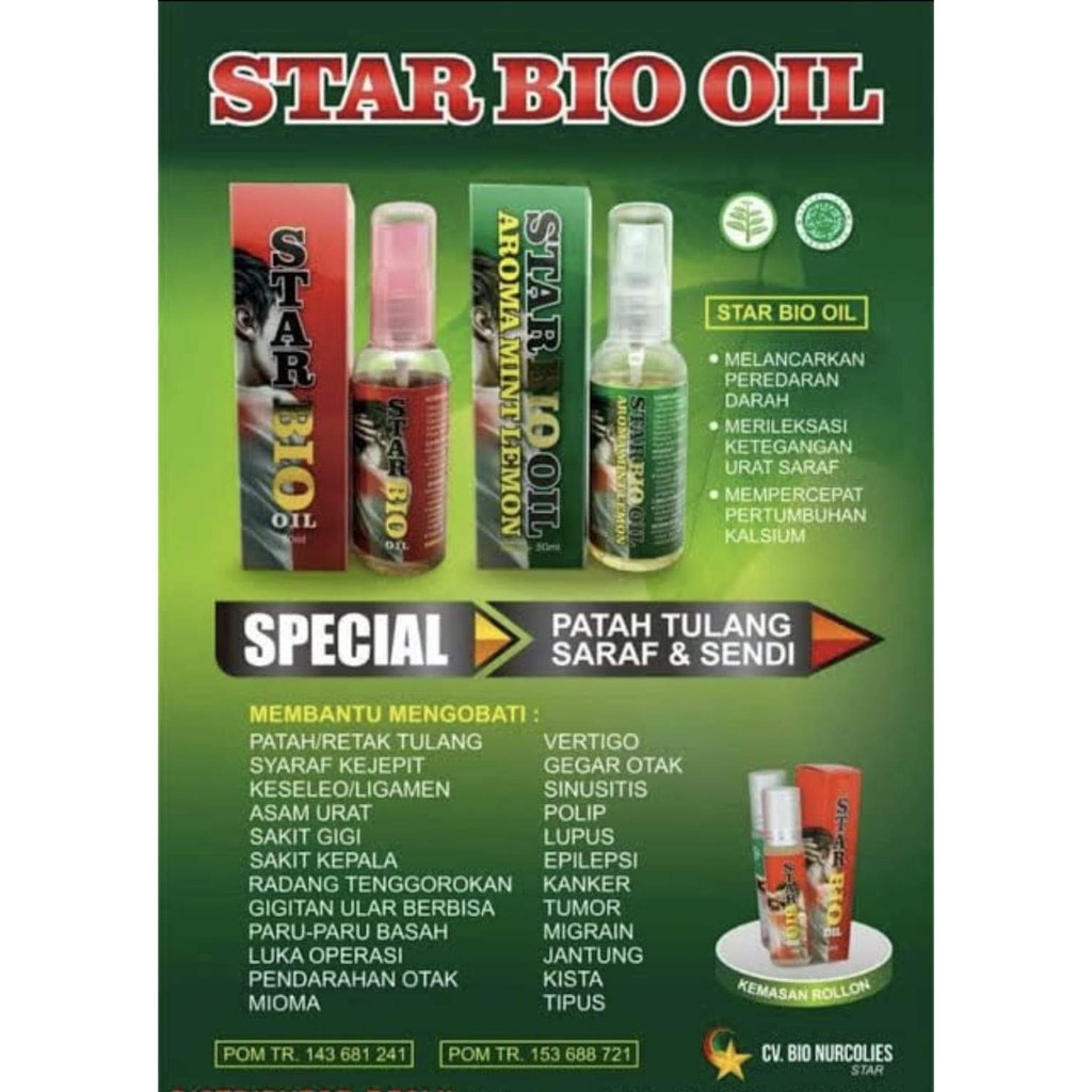 “292¹ Starbio oil spesial syraf , sendi &amp; patah tulang