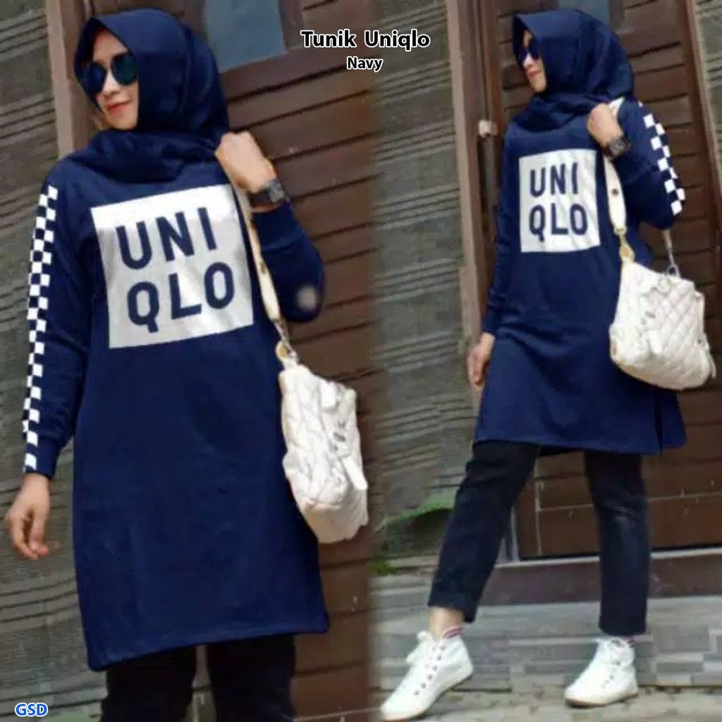 Tunik Uniqlo  / Baju Blus Wanita Lengan Panjang/ Baju Atasan Muslim