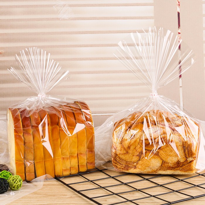 Kantong roti toast box polos 100pc / plastic packaging bread 26x34cm