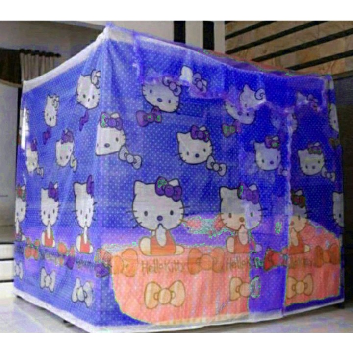 Kelambu nyamuk karakter tebal ukuran jumbo 180x200 kelambu doraemon kelambu hellokitty kelambu ceropy