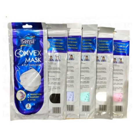 SENSI CONVEX MASK 4PLY  SACHET / MASKER SENSI CONVEX ISI 2 ORIGINAL SEGEL DARI PABRIK (BUKAN REPACK)