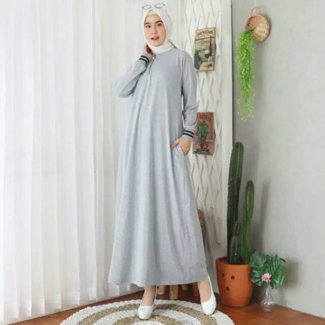 Baju Gamis Wanita Kaos Misty Gamis Busui Polos