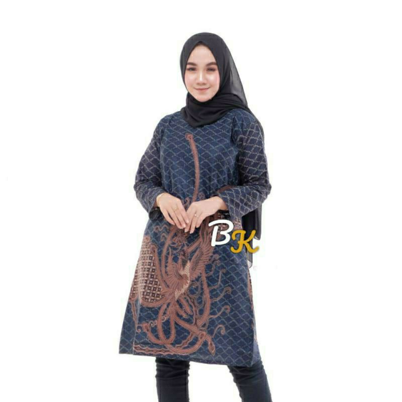 MURSYID OFFICIAL - Batik Couple Seragam | Batik Couple Modern | Baju Batik Couple | Batik Tunik Couple | Batik Couple Panjang M L XL XXL JUMBO Emhabatik-F.TUNIK