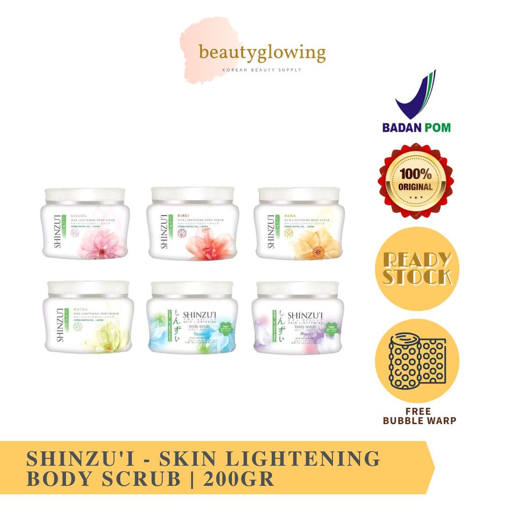 Shinzu'i Skin Lightening Body Scrub | Lulur Badan shinzui Skin Lightening Body Scrub |  SAKURA KIREI MATSU HANA KENSHO MYORI