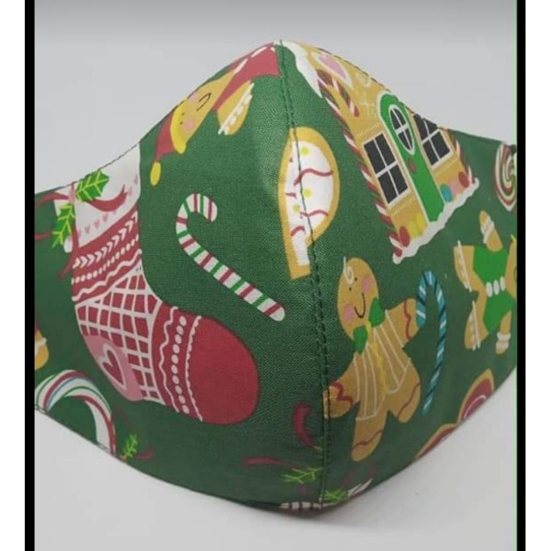 masker kain motif natal