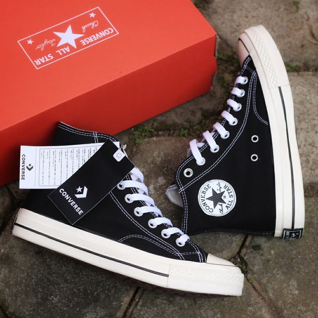 PROMO Sepatu Converse 70s Egret Black White untuk Pria dan Wanita, TOP Quality Grade Original, Harga Murah