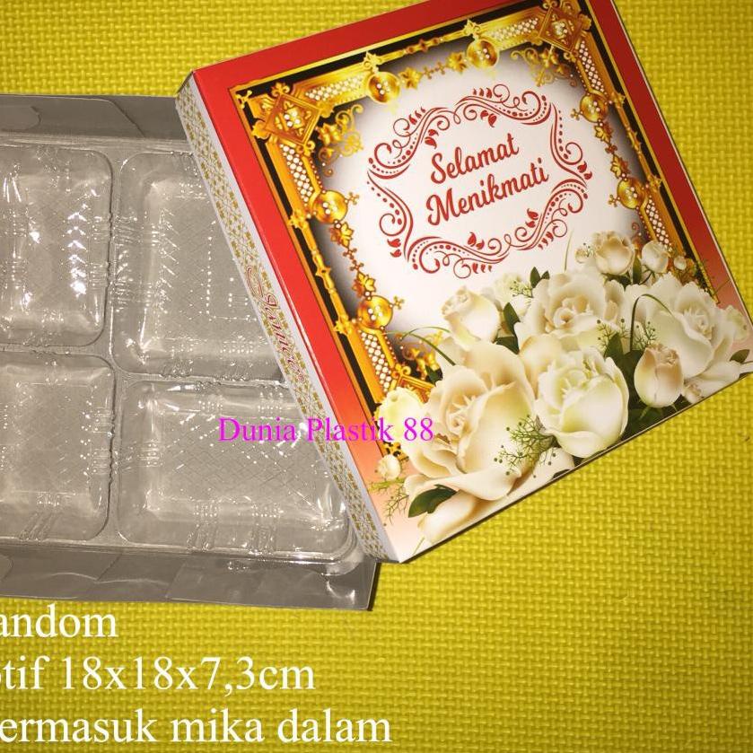 

♙ isi50SET DUS MOTIF + MIKA 18x18CM box kardus kotak kertas tempat nasi hajatan rantang makan ♞