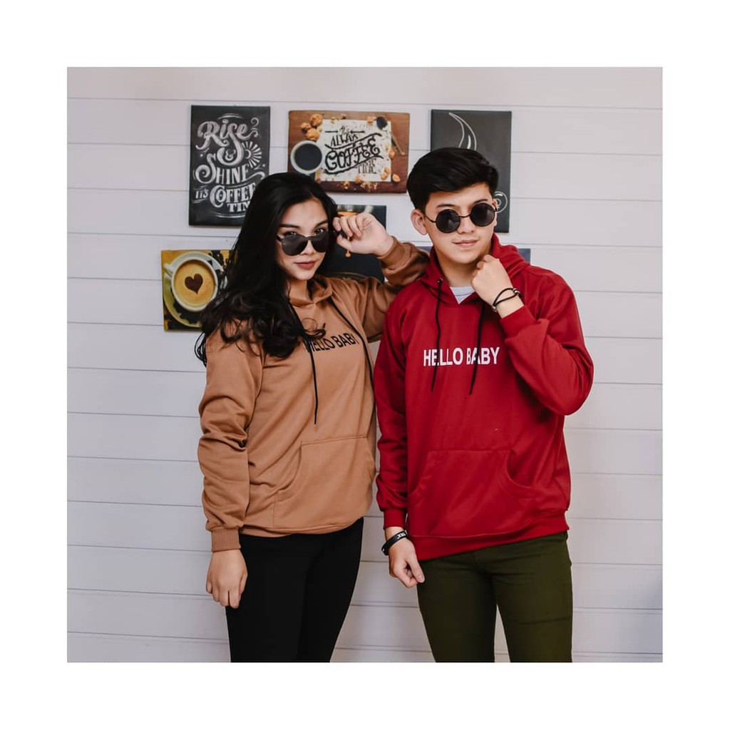 HELLO BABY HOODIE UNISEX - ATASAN JUMPER TEBAL TERLARIS