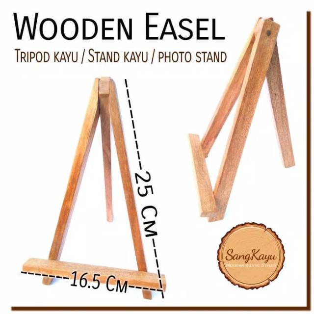 

Wooden easel 30x22 Cm Stand kayu tripod kayu photo stand lukis