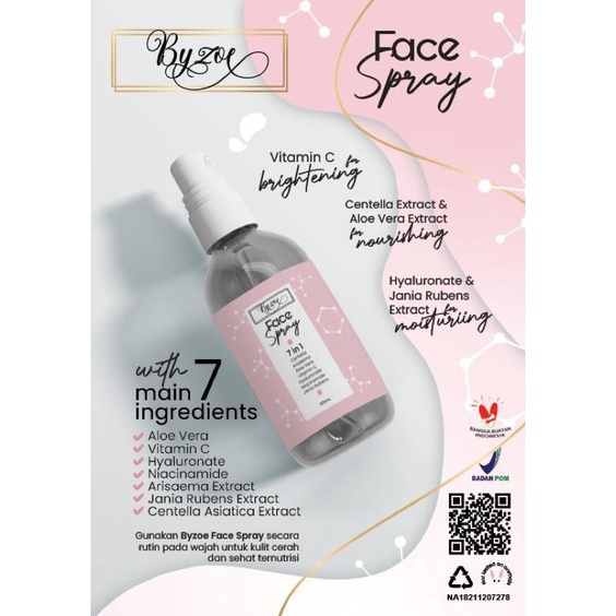 BYZOE 5IN1 FACE PEELING MASK &amp; 7IN1 FACE SPRAY