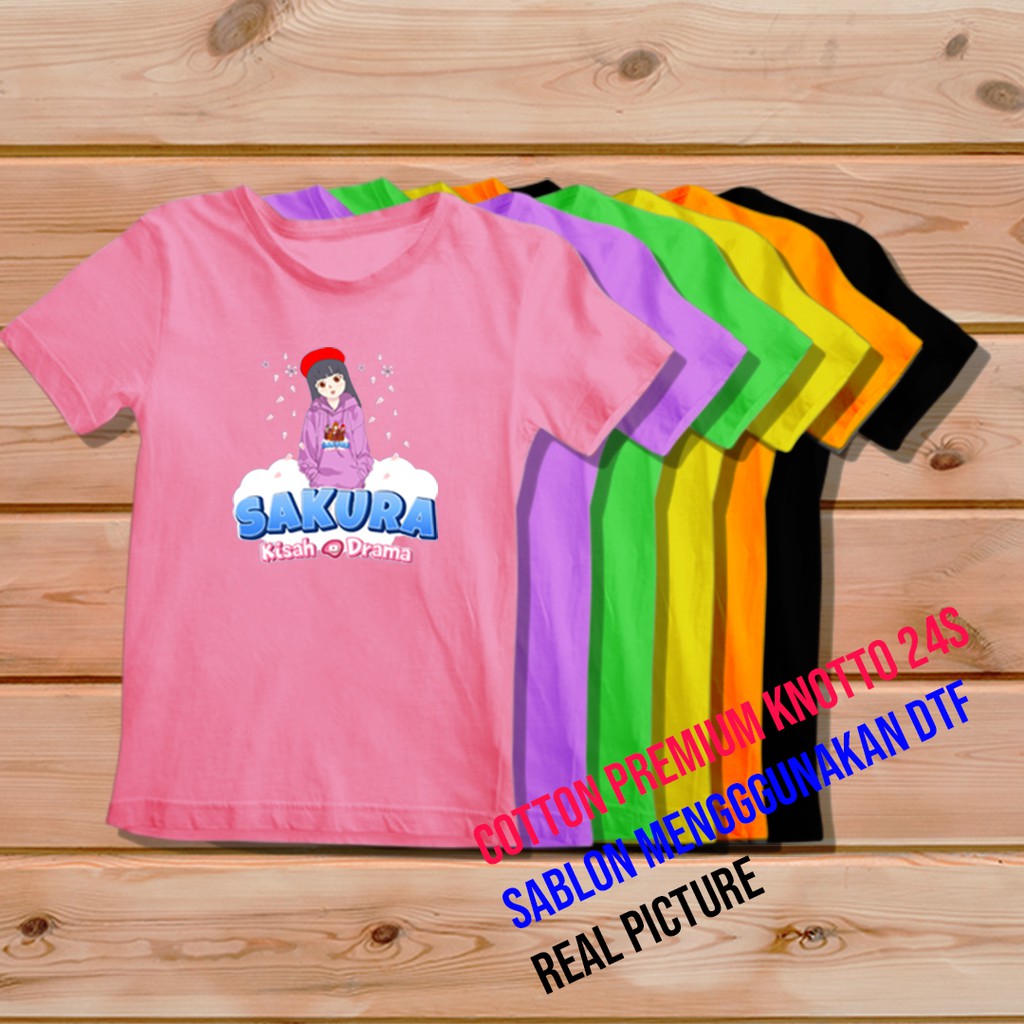 Kaos Anak Perempuan Sakura School Simulator Motif Jingga