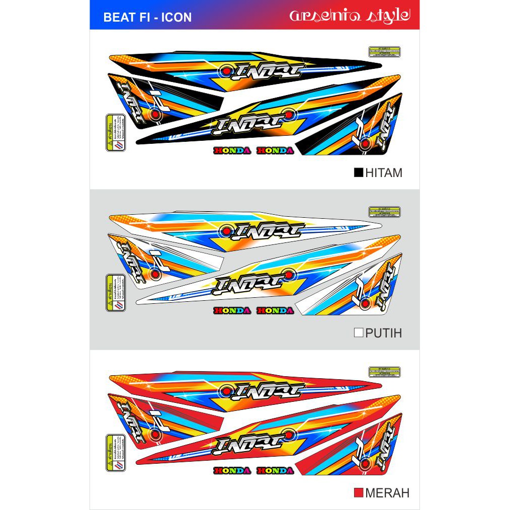 Striping Variasi BEAT FI THAILAND New Icon Bendera Thailand