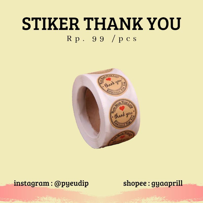 

STICKER THANK YOU / STIKER TERIMAKASIH / STIKER BULAT THANK YOU