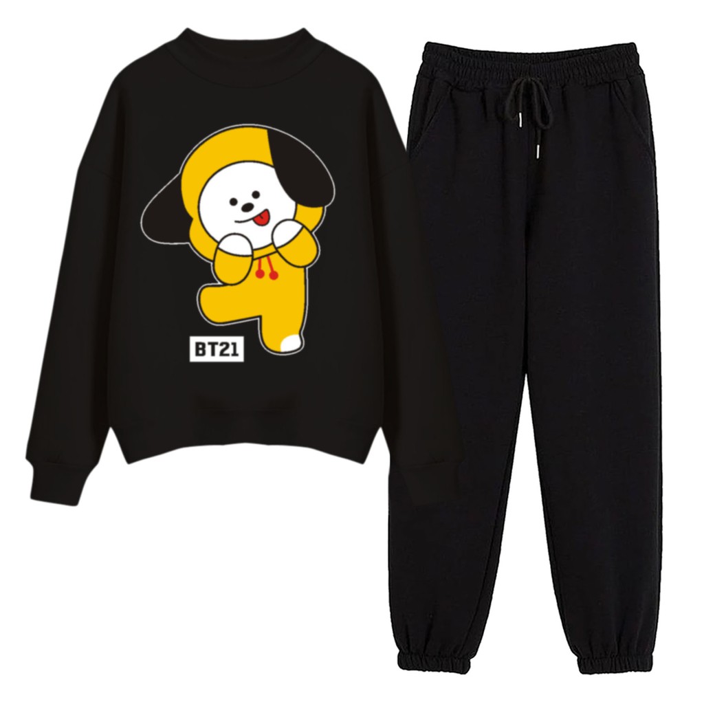 BESS - Baju Setelan Wanita Murah / Setelan Sweater + Jogger Hitam - CIMY DANCE