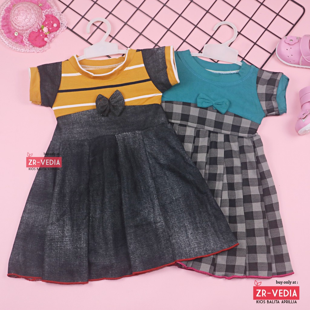 Dress Baby Kelly 6-18 Bulan / Dres Pesta Bayi Perempuan Murah Grosir Baju Harian Gaun Anak Import