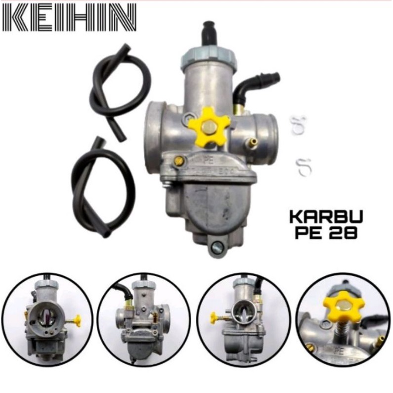 Karburator Karbu Nsr Keihin Pe 28 + Corong Karbu Velocity Tutup Dan Stelan Angin