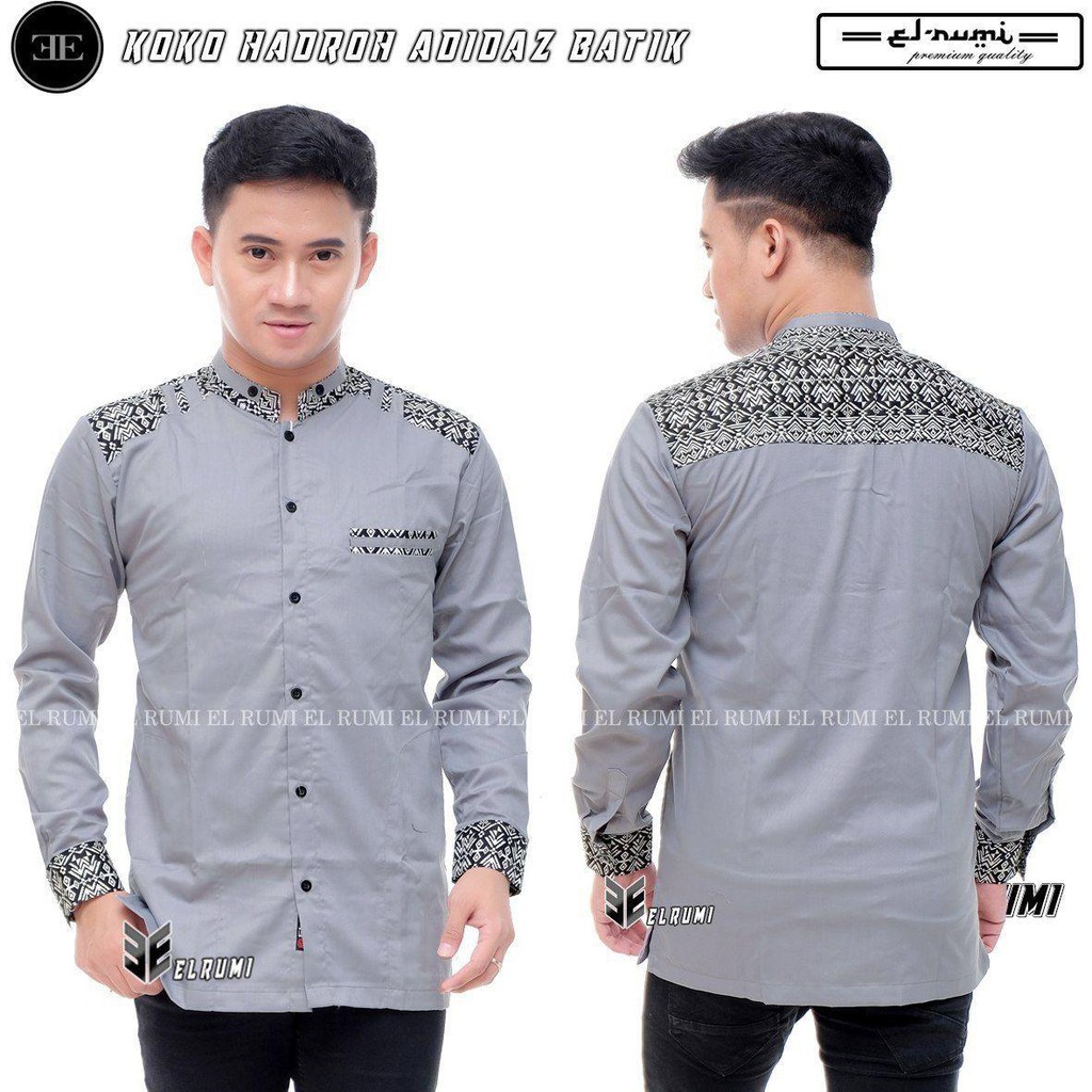 NEW BAJU KOKO MUSLIM MODEL BATIK kombinasi