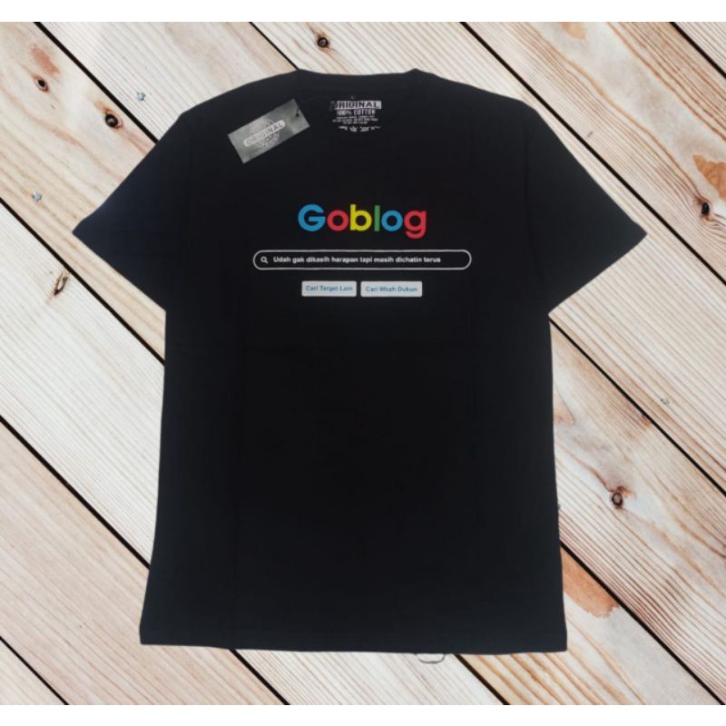 kaos pria wanita goblog black