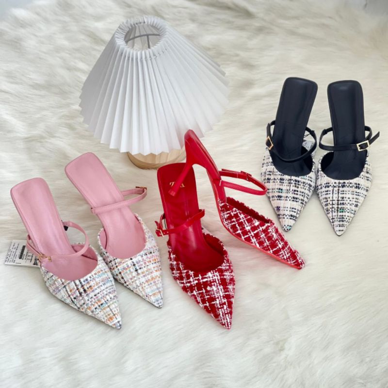 PROMO SALE Sepatu Sandal Zara Heels 7 cm pink merah