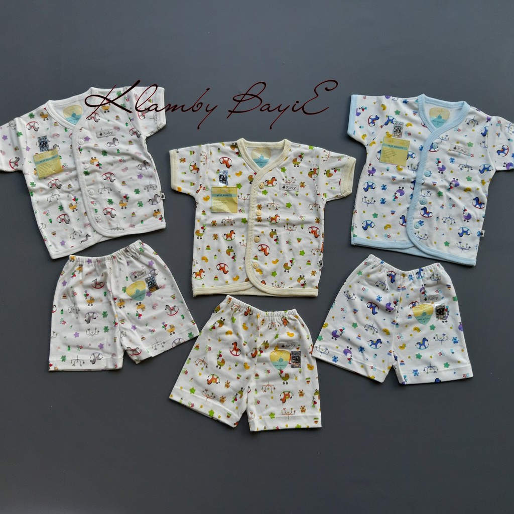 Setelan Baju Pendek dan Celana Pendek RUBY SNI Motif Bagus Lucu Baju Bayi Baru Lahir Newborn Murah
