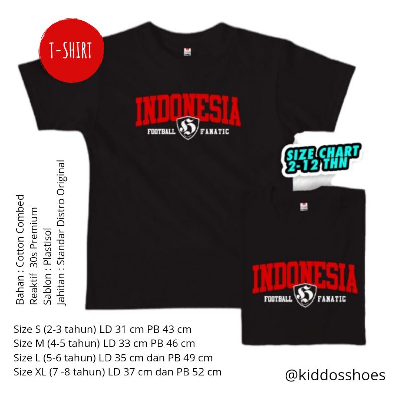 KAOS SUPPORTER BOLA INDONESIA ANAK | KAOS ANAK INDONESIA