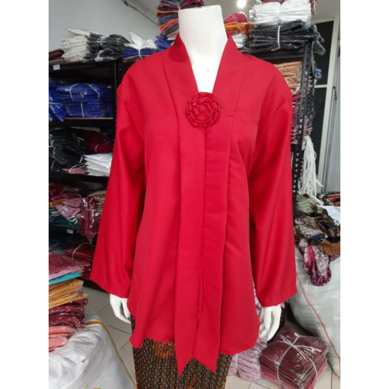 (P110/120) Kebaya Floy JUMBO - SUPER JUMBO lengan PANJANG hijab KeroncongBusana-Merah