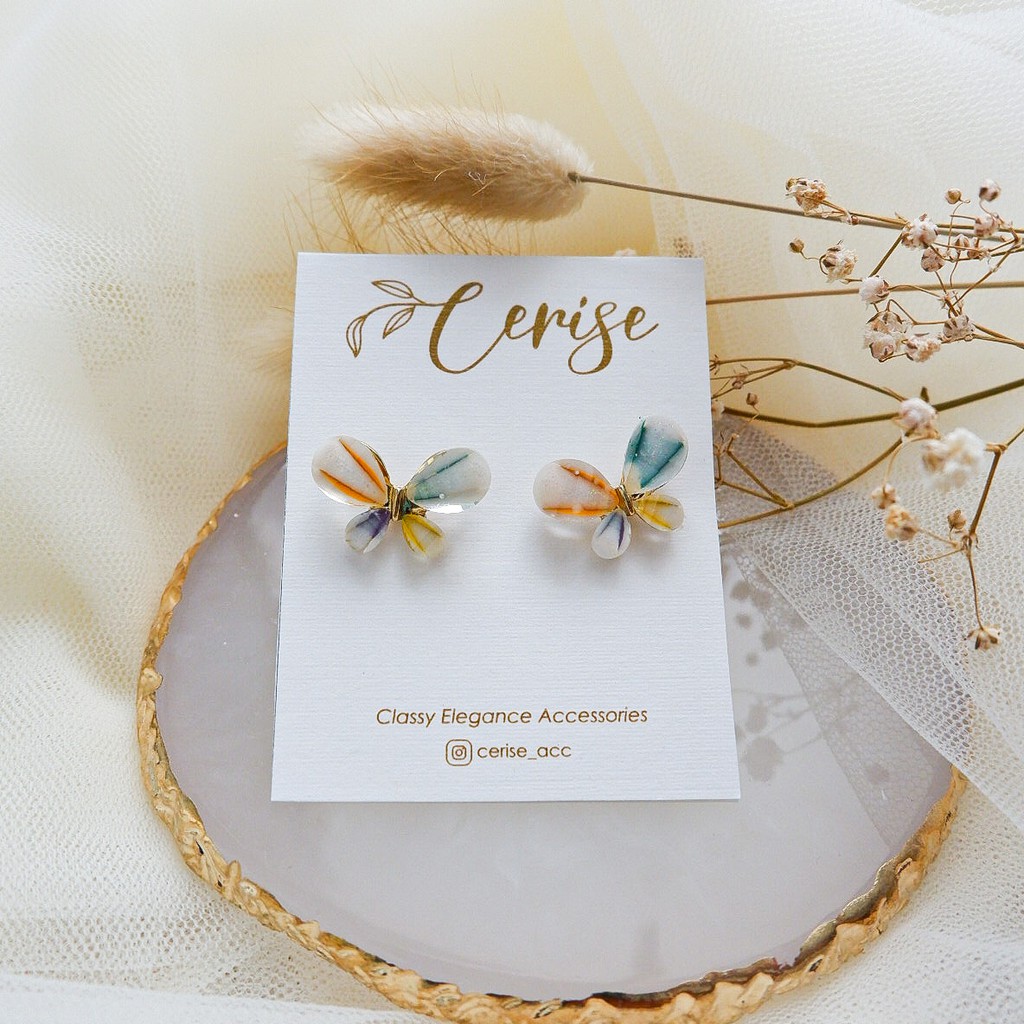 Papilio Earrings | Anting tusuk korea kupu-kupu warna warni cantik aksesoris wanita korean style