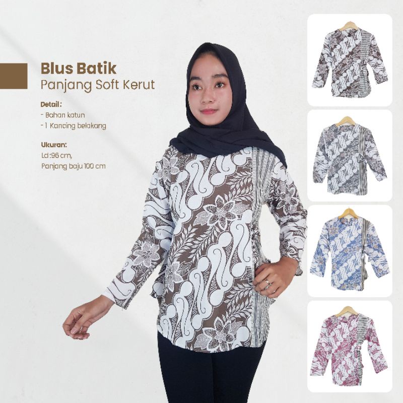 Blus Batik Wanita Soft Kerut - Naira Batik