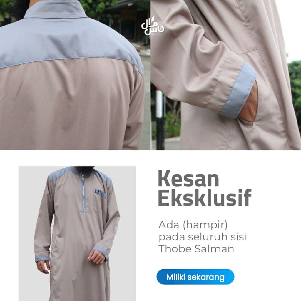 Jubah Pria Gamis Pria Baju Muslim Model Thobe Salman Original