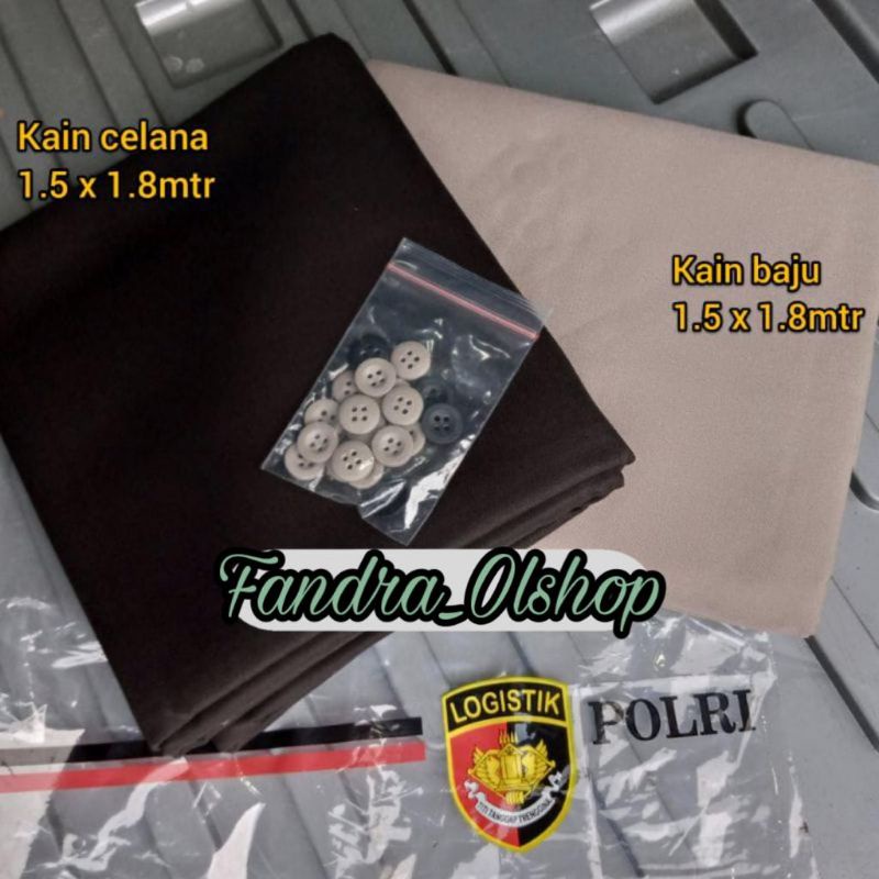 Bahan Kain Baju + Celana PDH Coklat POLISI Jatah POLRI Seragam PDH Satpam Security Coklat Baru. Kual
