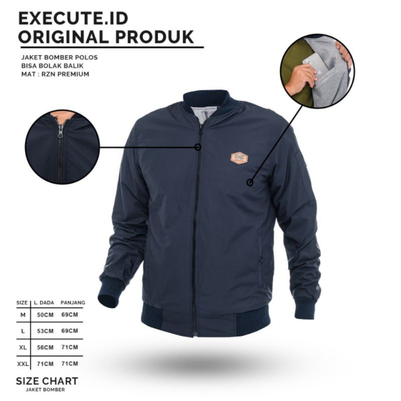 Jaket pria IKC 002 distro cbr six Bandung hoodie dua sisi keren