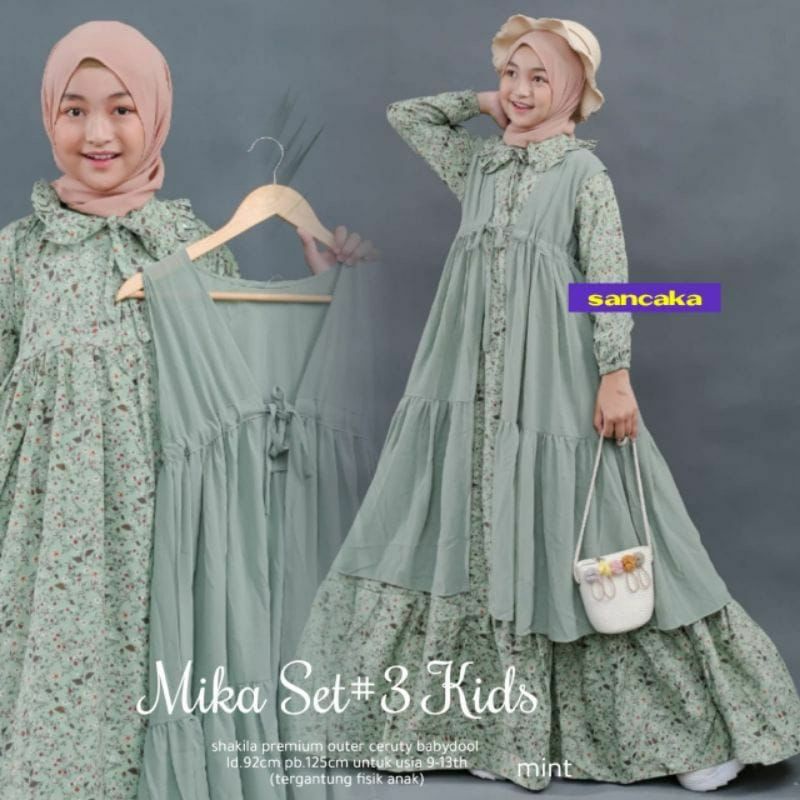 MIKA SET KIDS #3/DRESS MAXI ANAK KEKINIAN/MAXI DRESS ANAK PEREMPUAN/MAXI DRESS ANAK TRENDY/MAXI DRESS MURAH SURABAYA