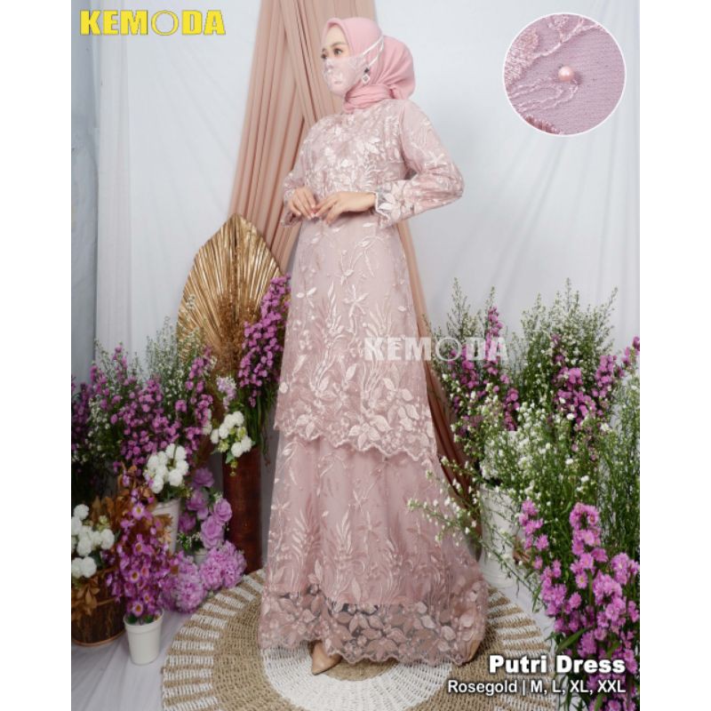 Gamis Brukat  Tulle Zahra_Gamis Pesta Moderen