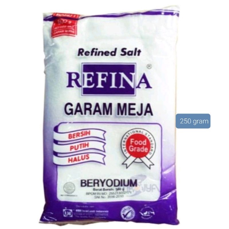 garam meja refina beryodium 250 gram murah