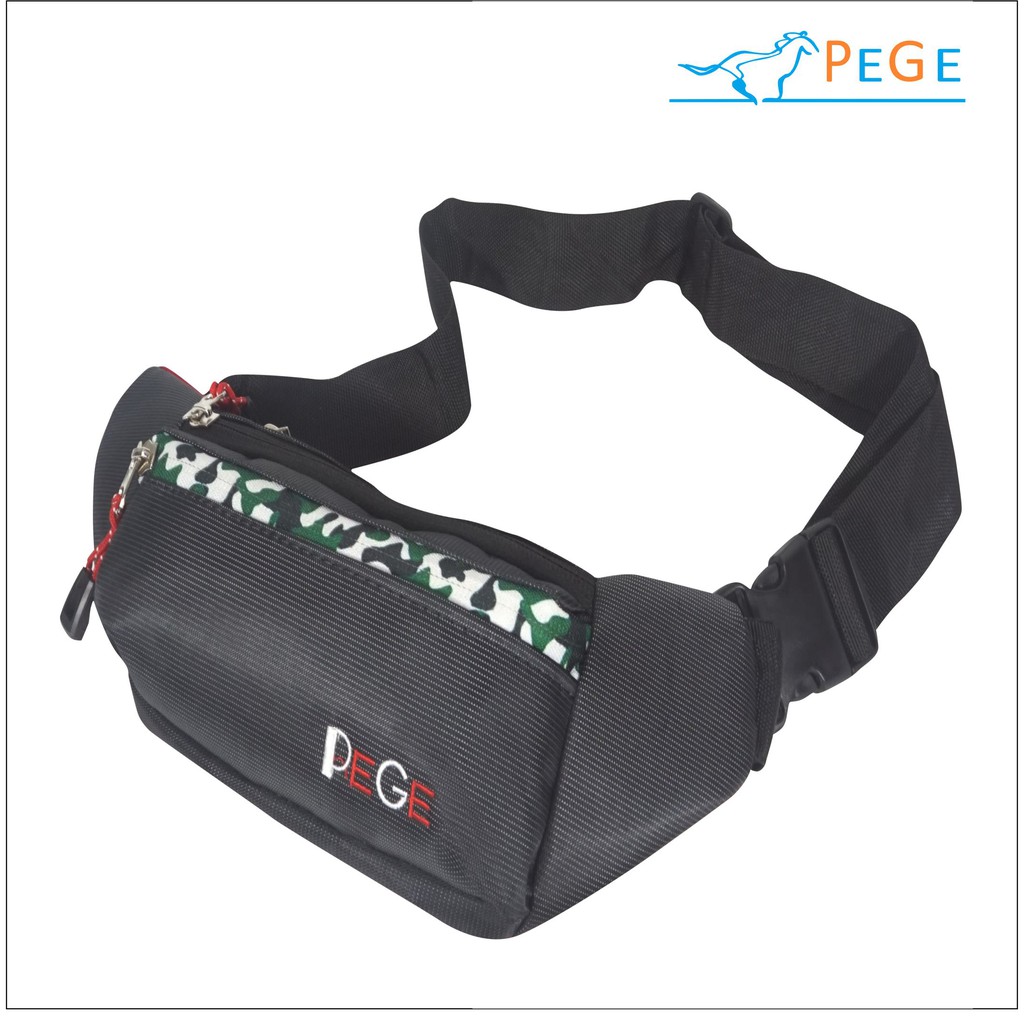 Pg 8806 - Tas Waistbag Oval Kombinasi Resleting Doreng Bisa Untuk Tas Pinggang Pria Selempang kasual