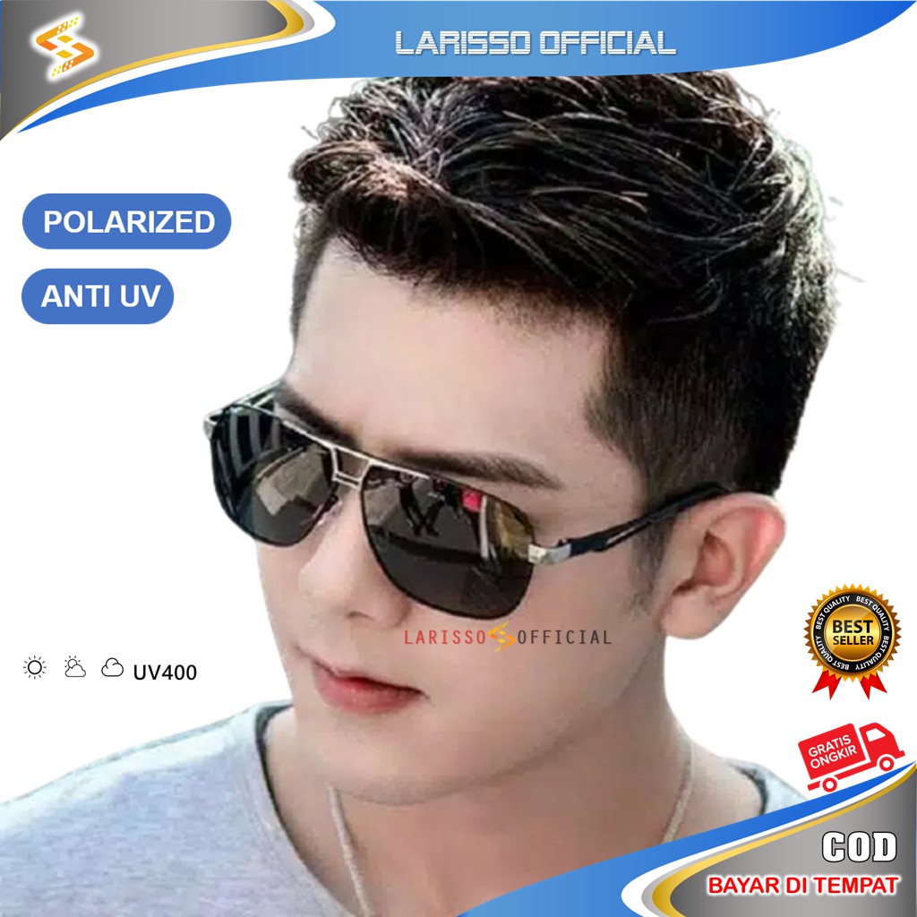 Kaca mata Hitam Polarized Kacamata Cowok Keren Terbaru Anti UV 8521
