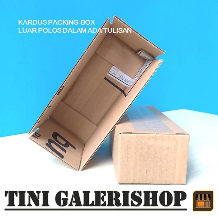 Kardus Packing Karton Box Uk.18x8x6 cm Luar Polos Dalam Ada Tulisan-1