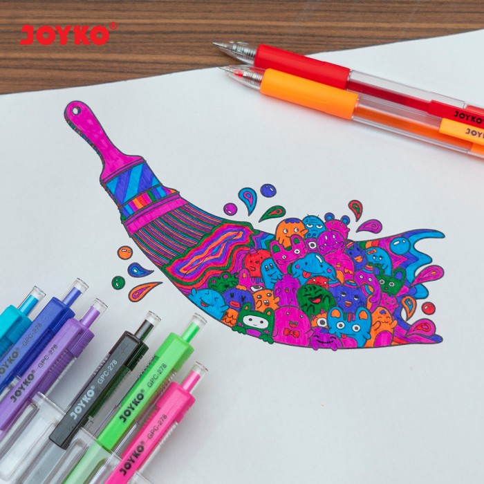 

TULIS-ALAT- COLOR GEL PEN PENA JEL WARNA JOYKO GPC-278 8 WARNA 0.5 MM -ALAT-TULIS.