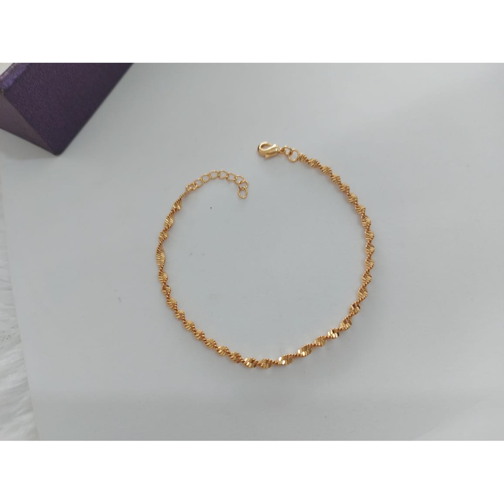 GELANG ULIR TEMBAGA LAPIS EMAS