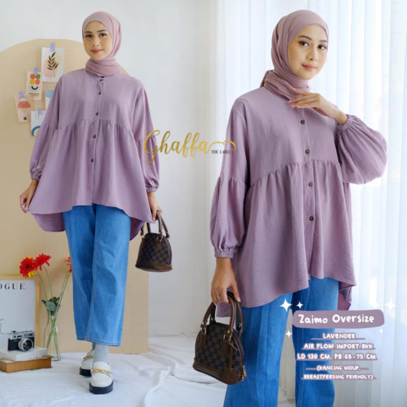 Oversize blouse modern / Zaimo oversize blouse polos by ghaffa the label / Blouse muslimah keren