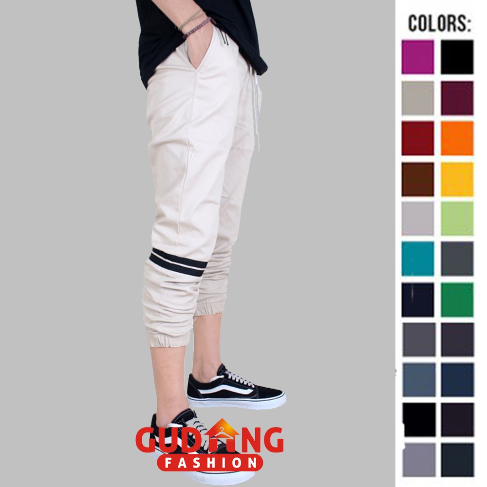 Celana Jogger Pria Panjang Kasual Strip - Banyak Pilihan Warna CLN (COMB)