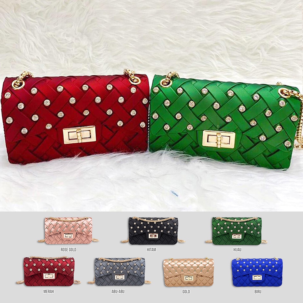 TAS SELEMPANG WANITA '' Poppy Maxi Jelly Slingbag '' style fashion Wanita Bahan Jelly Matte tebal &amp; lentur KODE (ET17)