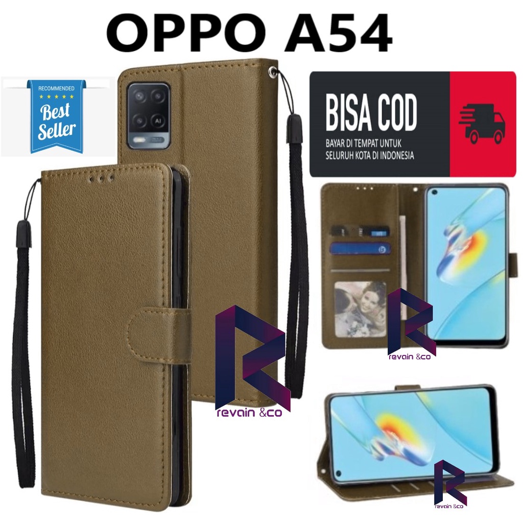 CASE OPPO A54 DOMPET FLIP WALLET LEATHER KULIT PREMIUM SARUNG BUKA TUTUP FLIP CASE OPPO A54