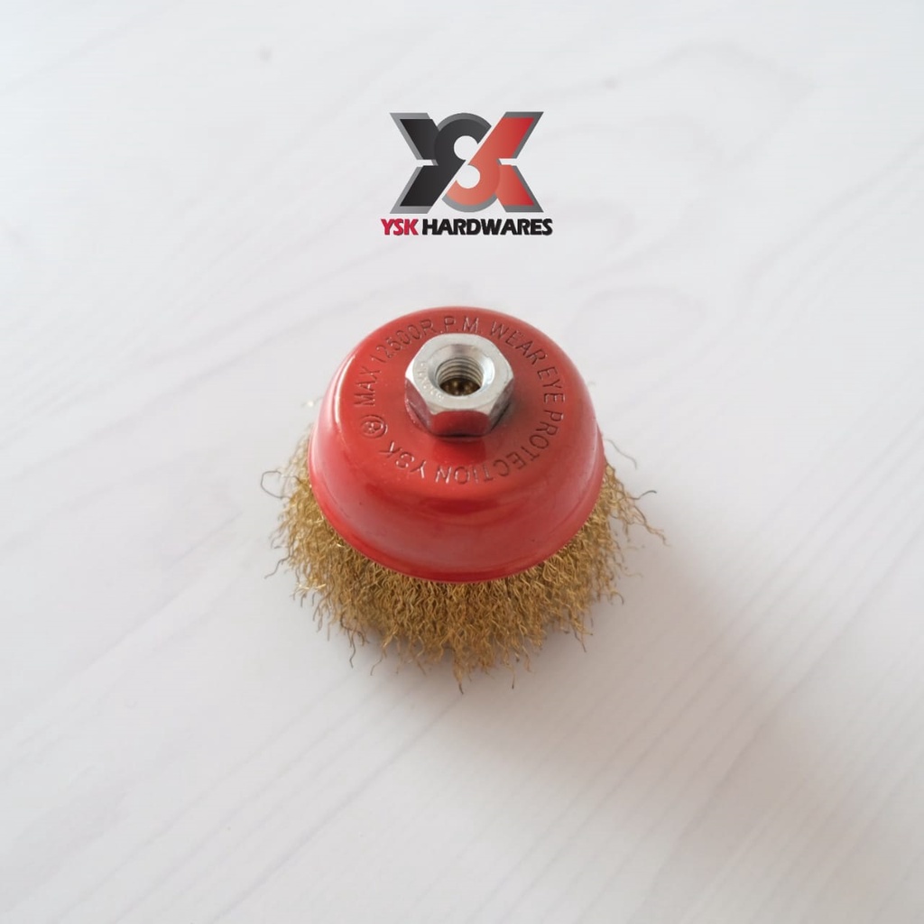 Cup Brush baja YSK 3&quot; 75mm / Sikat kawat Mangkok Gerindra