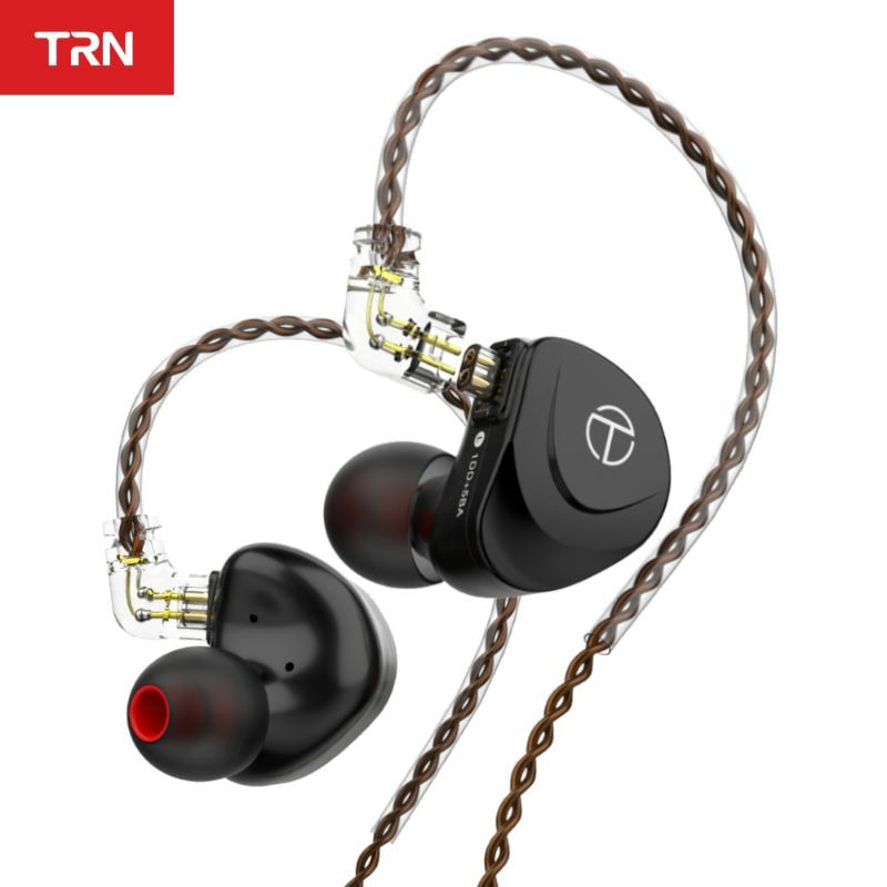 TRN V90S with Mic OCC Hybrid Bass Hifi 5BA+1DD Earphone Dengan Kabel Tembaga Murni Noise Canceling