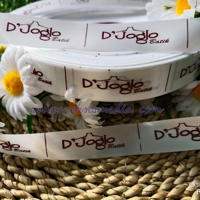 

(TERLARIS) LABEL SATIN UKURAN 1/2 inchi POLOS WARNA HITAM DAN PUTIH. - Putih