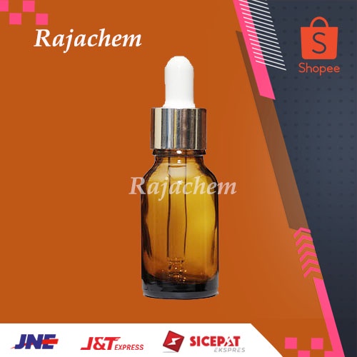 Botol Pipet Kaca Amber 15 ml Ring Silver Putih