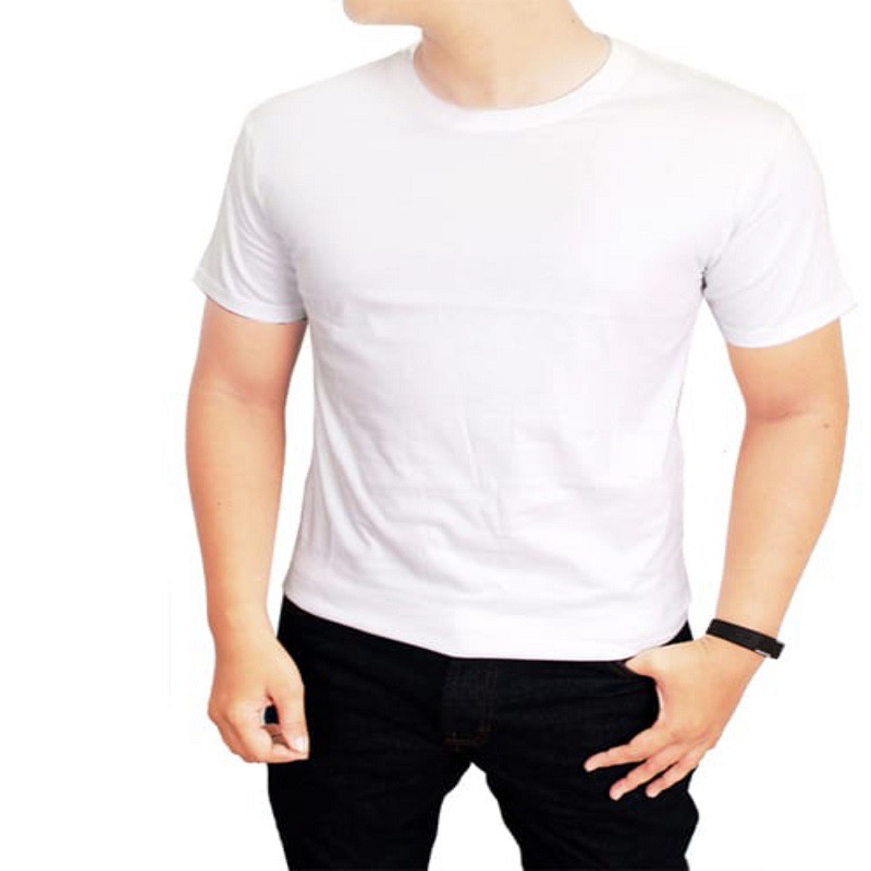 KAOS POLOS OBLONG TSHIRT DEWASA KATUN COMBED SIZE M L XL XXL -TERMURAH-PUTIH